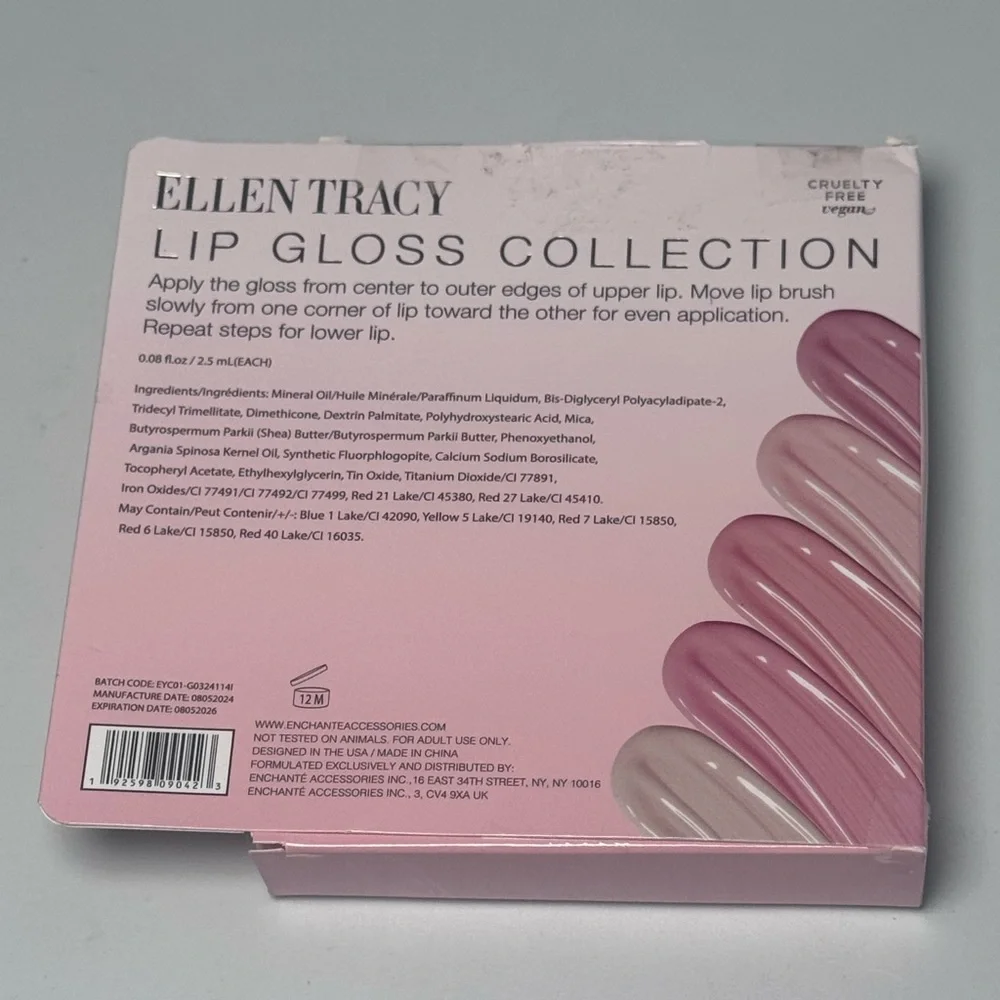 Ellen Tracy Lip Gloss Collection Set of 5 - Shades of Pink